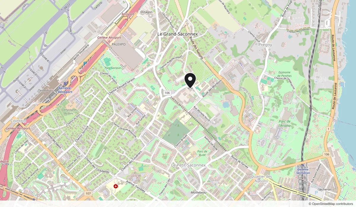 Lageplan: Chemin du Pommier 42 in Le Grand-Saconnex (Karte © OpenStreetMap)